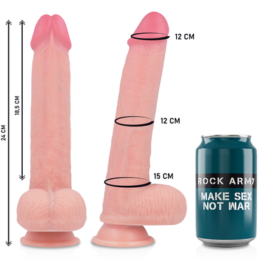 Dildo Realistico Dual Density con Imbracatura, Impermeabile e Venature Pronunciate